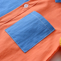 Load image into Gallery viewer, 2 Pieces Set Baby Kid Boys Color-blocking Shirts And Embroidered Pants Wholesale 220531145
