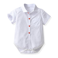 Load image into Gallery viewer, 2 Pieces Set Baby Boys Birthday Party Solid Color Checked Bow Rompers Wholesale 220531152
