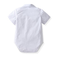 Load image into Gallery viewer, 2 Pieces Set Baby Boys Birthday Party Solid Color Checked Bow Rompers Wholesale 220531152
