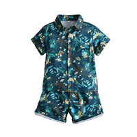 Load image into Gallery viewer, 2 Pieces Set Baby Kid Boys Flower Print Shirts And Shorts Wholesale 220531155
