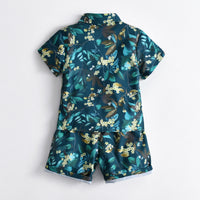 Load image into Gallery viewer, 2 Pieces Set Baby Kid Boys Flower Print Shirts And Shorts Wholesale 220531155

