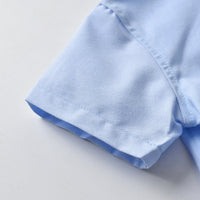 Load image into Gallery viewer, 2 Pieces Set Baby Kid Boys Solid Color Bow Shirts And Striped Shorts Wholesale 220531176
