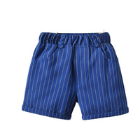 Load image into Gallery viewer, 2 Pieces Set Baby Kid Boys Solid Color Bow Shirts And Striped Shorts Wholesale 220531176

