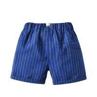 Load image into Gallery viewer, 2 Pieces Set Baby Kid Boys Solid Color Bow Shirts And Striped Shorts Wholesale 220531176
