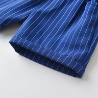 Load image into Gallery viewer, 2 Pieces Set Baby Kid Boys Solid Color Bow Shirts And Striped Shorts Wholesale 220531176
