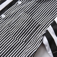 Load image into Gallery viewer, 2 Pieces Set Baby Kid Boys Striped Bow Print Shirts And Solid Color Shorts Wholesale 220531178
