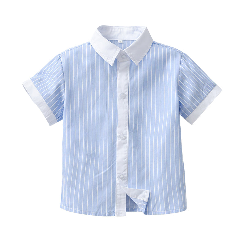 Kid Boys Striped Print Shirts Wholesale 220531179