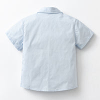 Load image into Gallery viewer, 2 Pieces Set Baby Kid Boys Striped Print Shorts Solid Color And Bow Shirts Wholesale 220531180
