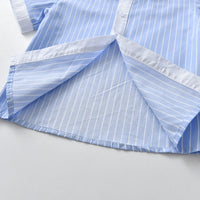Load image into Gallery viewer, 2 Pieces Set Baby Kid Boys Striped Bow Print Shirts And Solid Color Shorts Wholesale 220531181
