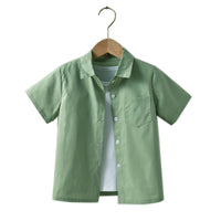 Load image into Gallery viewer, 2 Pieces Set Baby Kid Boys Solid Color Bow Shirts And Shorts Wholesale 220531182
