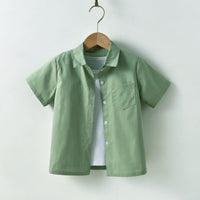 Load image into Gallery viewer, 2 Pieces Set Baby Kid Boys Solid Color Bow Shirts And Shorts Wholesale 220531182
