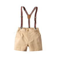Load image into Gallery viewer, 2 Pieces Set Baby Kid Boys Solid Color Bow Shirts And Shorts Wholesale 220531182
