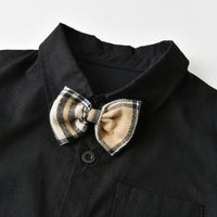 Load image into Gallery viewer, 2 Pieces Set Baby Kid Boys Solid Color Bow Shirts And Pants Wholesale 220531184
