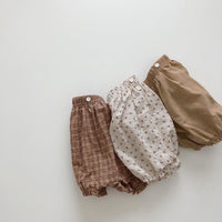 Load image into Gallery viewer, Baby Unisex Solid Color Flower Checked Print Shorts Wholesale 220531187
