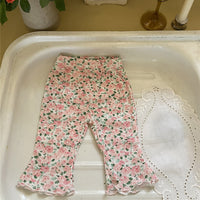 Load image into Gallery viewer, Baby Girls Solid Color Flower Print Pants Wholesale 22053119
