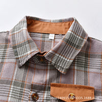 Load image into Gallery viewer, 2 Pieces Set Baby Kid Boys Dressy Checked Bow Shirts And Solid Color Rompers Wholesale 220531190
