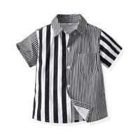 Load image into Gallery viewer, 2 Pieces Set Baby Kid Boys Dressy Striped Bow Shirts And Solid Color Rompers Suits Wholesale 220531215
