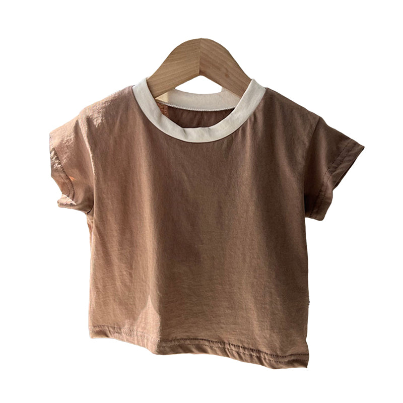 Baby Kid Unisex Striped Color-blocking T-Shirts Wholesale 220531232
