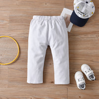 Load image into Gallery viewer, 2 Pieces Set Baby Kid Boys Birthday Party Checked Bow Shirts And Ripped Jumpsuits Wholesale 220531233
