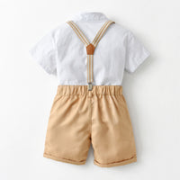 Load image into Gallery viewer, 2 Pieces Set Baby Kid Boys Solid Color Bow Shirts And Shorts Wholesale 220531245
