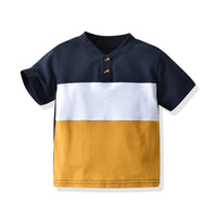 Load image into Gallery viewer, 2 Pieces Set Kid Boys Color-blocking Polo Shirts And Solid Color Pants Wholesale 220531250
