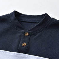 Load image into Gallery viewer, 2 Pieces Set Kid Boys Color-blocking Polo Shirts And Solid Color Pants Wholesale 220531250
