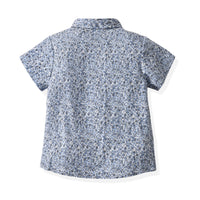 Load image into Gallery viewer, 2 Pieces Set Baby Kid Boys Flower Bow Print Shirts And Solid Color Shorts Wholesale 220531252
