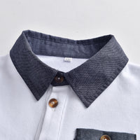 Load image into Gallery viewer, 2 Pieces Set Kid Boys Bow Polo Shirts And Solid Color Shorts Wholesale 220531253
