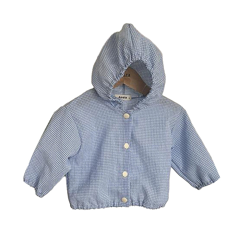 Baby Kid Unisex Checked Jackets Outwears Wholesale 220531257