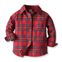 Load image into Gallery viewer, 2 Pieces Set Baby Kid Boys Checked Bow Shirts And Solid Color Jumpsuits Wholesale 220531267
