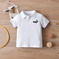 Load image into Gallery viewer, 2 Pieces Set Baby Kid Boys Letters Dinosaur Embroidered Polo Shirts And Solid Color Pants Wholesale 220531275
