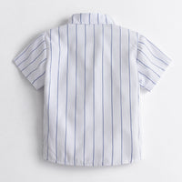 Load image into Gallery viewer, 3 Pieces Set Kid Boys Striped Bow Shirts And Checked Vests Waistcoats And Solid Color Shorts Wholesale 220531278
