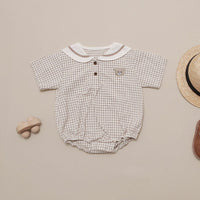 Load image into Gallery viewer, Baby Unisex Checked Cartoon Rompers Wholesale 220531282
