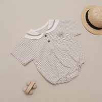 Load image into Gallery viewer, Baby Unisex Checked Cartoon Rompers Wholesale 220531282
