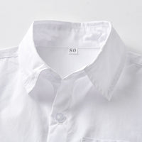 Load image into Gallery viewer, 2 Pieces Set Baby Kid Boys Birthday Party Solid Color Bow Shirts And Striped Jumpsuits Wholesale 220531307
