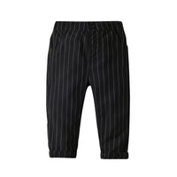 Load image into Gallery viewer, 2 Pieces Set Baby Kid Boys Birthday Party Solid Color Bow Shirts And Striped Jumpsuits Wholesale 220531307
