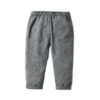 Load image into Gallery viewer, 2 Pieces Set Baby Kid Boys Birthday Party Solid Color Bow Shirts And Striped Jumpsuits Wholesale 220531307
