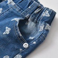 Load image into Gallery viewer, 2 Pieces Set Baby Kid Girls Letters T-Shirts And Butterfly Print Jeans Wholesale 220531312
