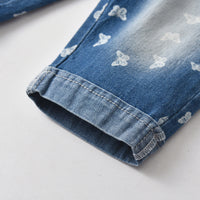 Load image into Gallery viewer, 2 Pieces Set Baby Kid Girls Letters T-Shirts And Butterfly Print Jeans Wholesale 220531312
