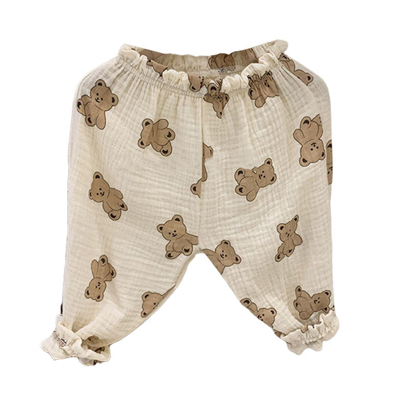 Baby Kid Girls Flower Polka dots Checked Animals Print Pants Wholesale 22053135