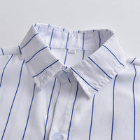 Load image into Gallery viewer, 3 Pieces Set Kid Boys Dressy Solid Color Vests Waistcoats And Striped Bow Shirts And Shorts Suits Wholesale 220531362
