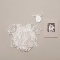 Load image into Gallery viewer, Baby Girls Lace Embroidered Rompers Wholesale 220531364

