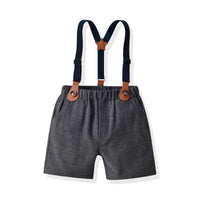 Load image into Gallery viewer, 2 Pieces Set Baby Kid Boys Dressy Striped Bow Shirts And Solid Color Rompers Wholesale 22053140
