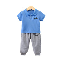 Load image into Gallery viewer, 2 Pieces Set Baby Kid Boys Dinosaur Embroidered Polo Shirts And Pants Wholesale 22053142
