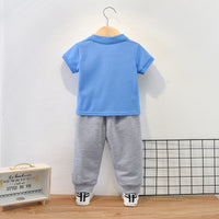 Load image into Gallery viewer, 2 Pieces Set Baby Kid Boys Dinosaur Embroidered Polo Shirts And Pants Wholesale 22053142
