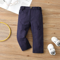 Load image into Gallery viewer, Baby Kid Boys Solid Color Ripped Jumpsuits Wholesale 220531428
