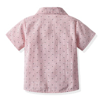 Load image into Gallery viewer, 2 Pieces Set Baby Kid Boys Dressy Striped Star Bow Print Shirts And Solid Color Rompers Wholesale 22053145
