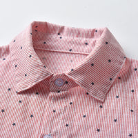 Load image into Gallery viewer, 2 Pieces Set Baby Kid Boys Dressy Striped Star Bow Print Shirts And Solid Color Rompers Wholesale 22053145
