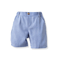 Load image into Gallery viewer, 2 Pieces Set Baby Kid Boys Birthday Solid Color Bow Shirts And Striped Rompers Wholesale 22053146
