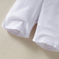 Load image into Gallery viewer, 2 Pieces Set Kid Boys Dressy Birthday Star Bow Shirts And Solid Color Belted Shorts Suits Wholesale 220531464
